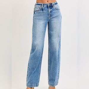 RISEN High Rise Wide Baggy But Not Too Baggy Jeans Size 0-15